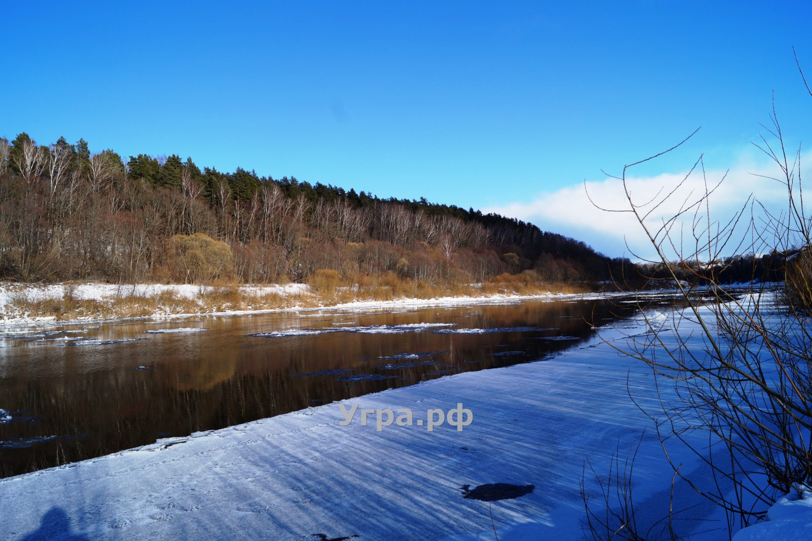 Фото ледоход река Угра Калужская область