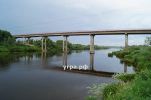 Деревня Сени мост через реку Угра