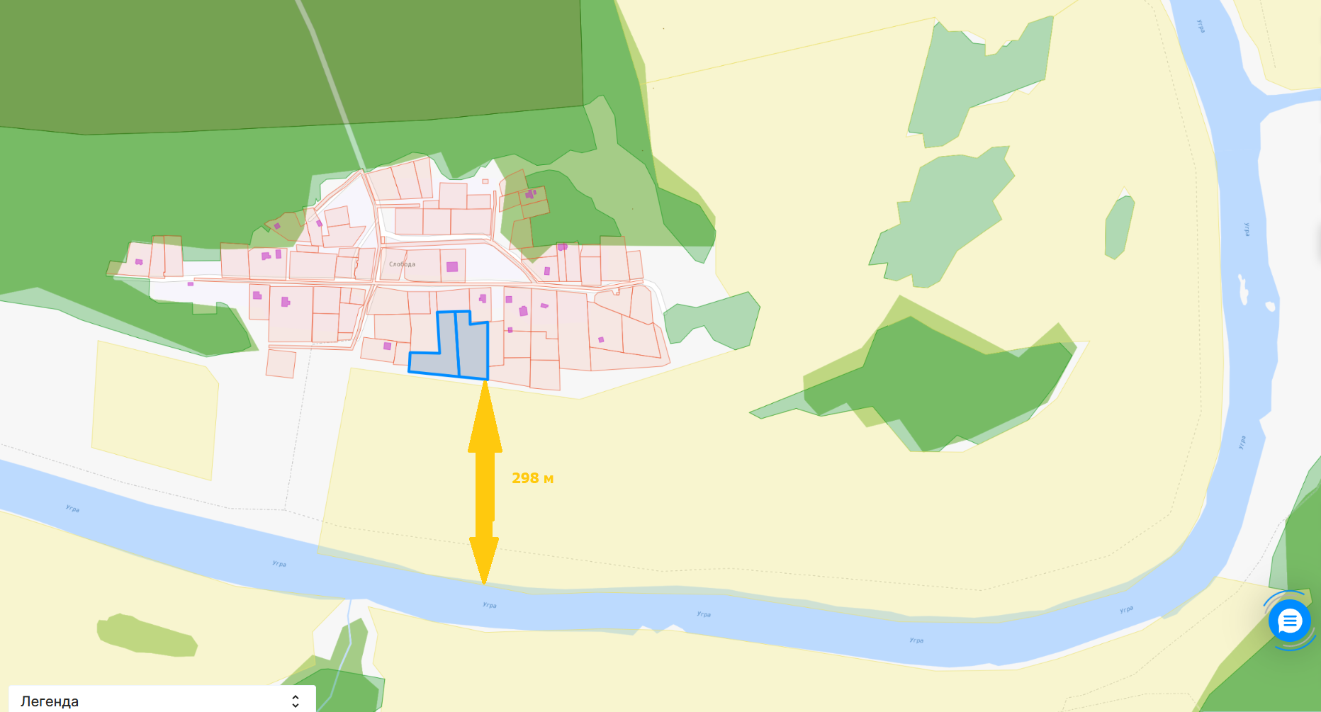 Деревня Слобода план участка Угорское продам